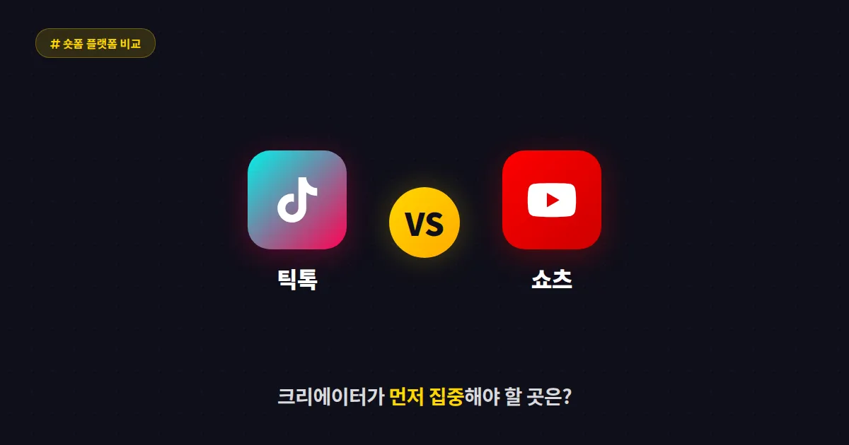 틱톡 vs 유튜브 쇼츠 비교 - 크리에이터가 선택해야 할 숏폼 플랫폼은