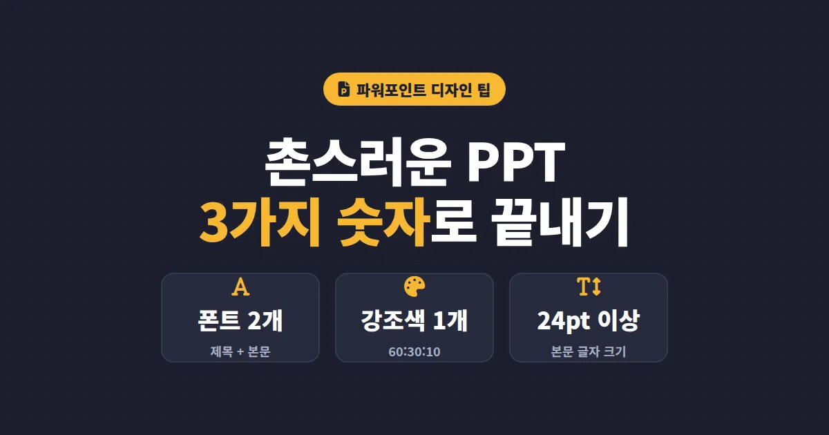 파워포인트 디자인 팁 10가지 - 촌스러운 슬라이드를 깔끔하게 바꾸는 실전 원칙