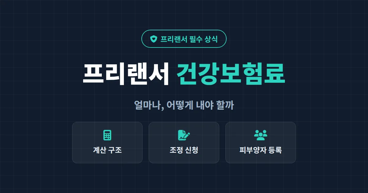 프리랜서 건강보험 납부 완벽 가이드 - 지역가입자 보험료 계산부터 조정 신청까지